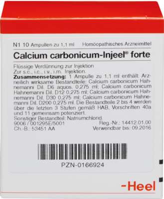 CALCIUM CARBONICUM INJEEL forte Ampullen