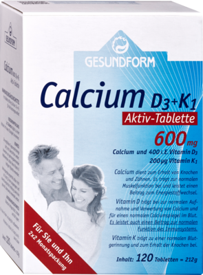 GESUNDFORM Calcium 600 D3+K1 Osteo Tabletten