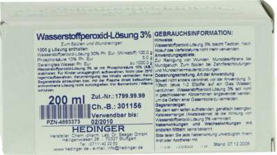 WASSERSTOFFPEROXID-Lösung 3% Standardzulassung