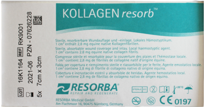 KOLLAGEN RESORB Schwämme 3x7 cm