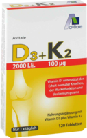 D3+K2 2000 I.E.+100 µg Tabletten