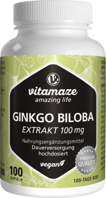 GINKGO BILOBA 100 mg hochdosiert vegan Kapseln