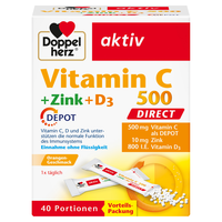 DOPPELHERZ Vitamin C 500+Zink+D3 Depot DIRECT Pel.