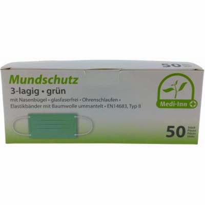 MEDI-INN Mundschutz m.Bändern grün